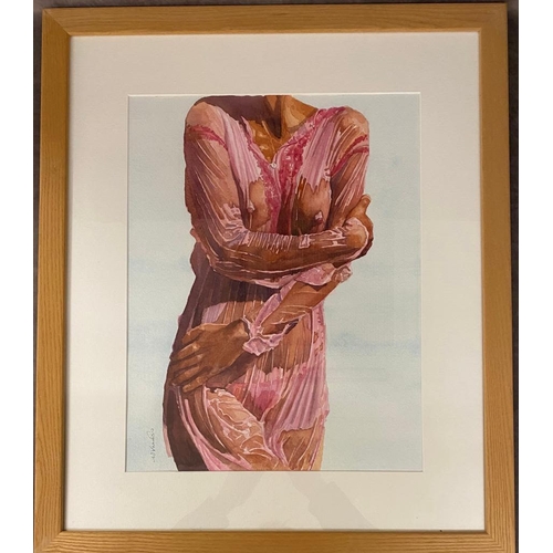 109 - Roy Barrett (1949-2022 British) A framed watercolour nude. Painted under the pseudonym Will Varnish.... 