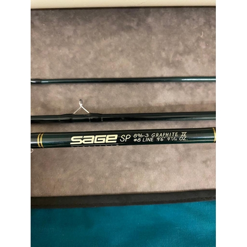 113 - A sage 3 piece 96 fly fishing rod with metal case