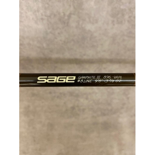 114 - A sage 4 piece 96 fly fishing rod with metal case