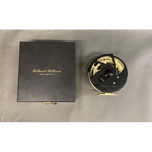 115 - Holland and Wilkinson '' The Golden Retriever'' 4 1/14 super highly ventilated reel with expanded dr... 