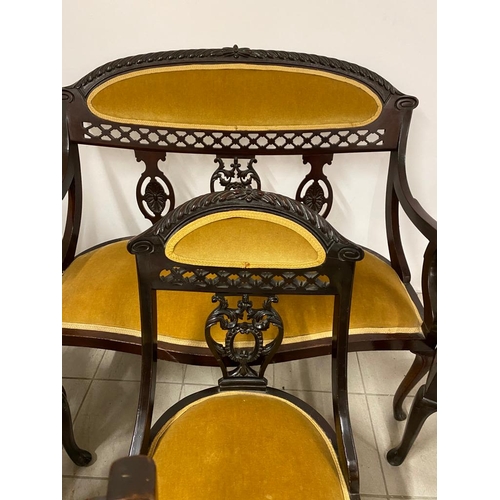 131 - An Edwardian Salon set, 8 chairs in total