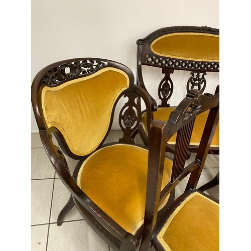 131 - An Edwardian Salon set, 8 chairs in total