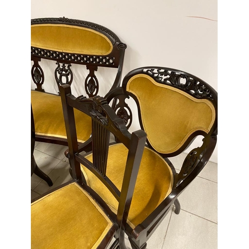 131 - An Edwardian Salon set, 8 chairs in total