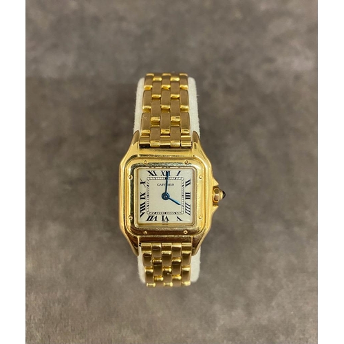 29 - A stunning 18 carat 'Panthere' gold Cartier ladies watch.  
  
 Full Description:  
 Panthere De Car... 