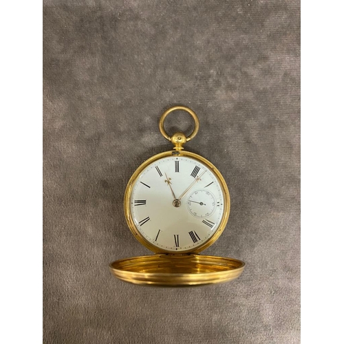 30 - A 19th century 18ct gold pocket watch, engraved Robert Stephenson , a gift of his affectionate fathe... 