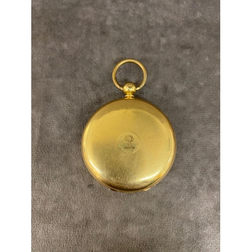 30 - A 19th century 18ct gold pocket watch, engraved Robert Stephenson , a gift of his affectionate fathe... 