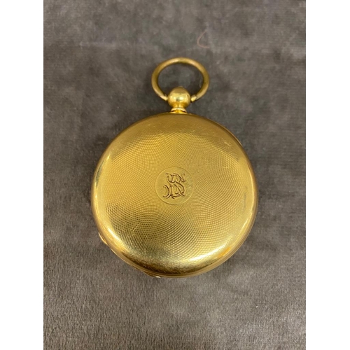 30 - A 19th century 18ct gold pocket watch, engraved Robert Stephenson , a gift of his affectionate fathe... 