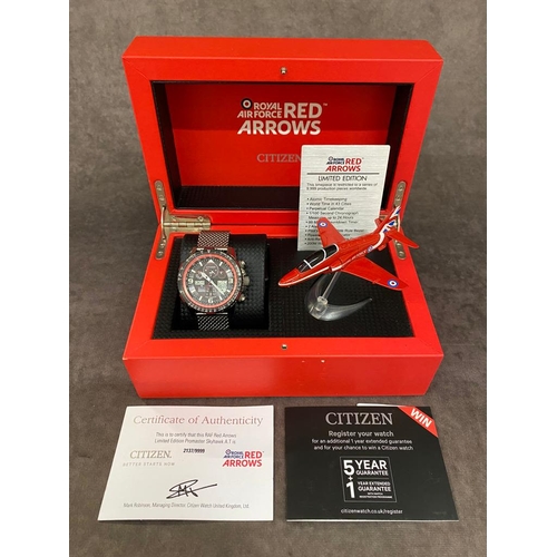 38 - A limited edition RAF Red Arrows Promaster Skyhawks citizen watch ( never worn in mint condition )