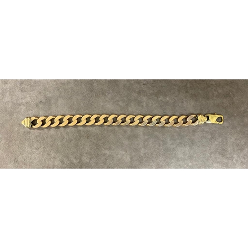 6 - A gents 9ct rose and yellow gold bracelet 63 Grams