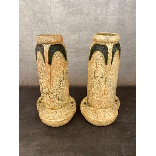 63 - A pair of nouveau vases 39cm high