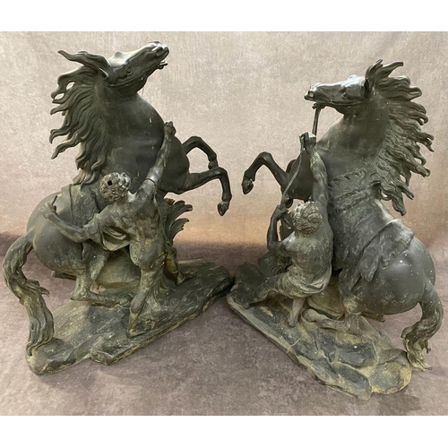 97 - A pair of large bronze horses in the style of Coustou £500 - £800 1