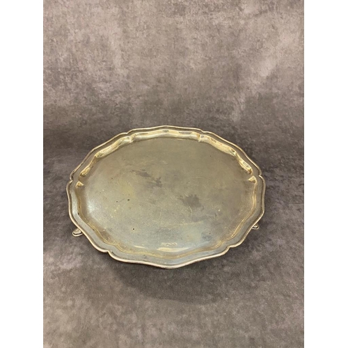 47 - A hall marked silver tray 630 grams