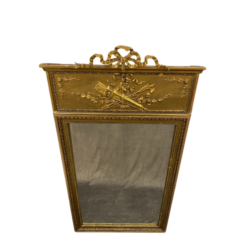 102 - A beautiful antique gilt moulded mirror 76cm x 144cm