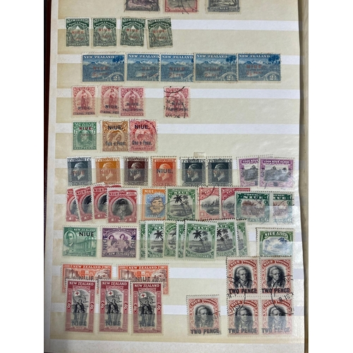 32 - Postage stamps (mostly used) from different countries of the world (in a brown stock book). Some GB,... 