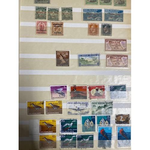 32 - Postage stamps (mostly used) from different countries of the world (in a brown stock book). Some GB,... 