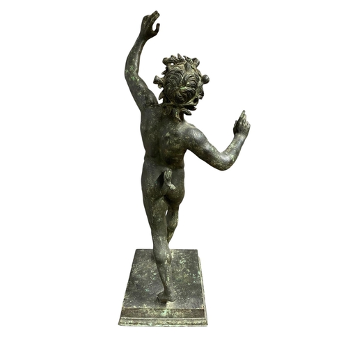 51 - After the Antique 'Naples' A large 19th Century Italian Bronze Statue of a dancing faun standing 81c... 