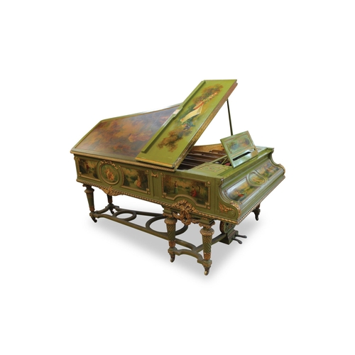 35 - A beautiful hand painted piano by the French maker Erard. 
  
  
 
 
 
 The painting on the piano ca... 