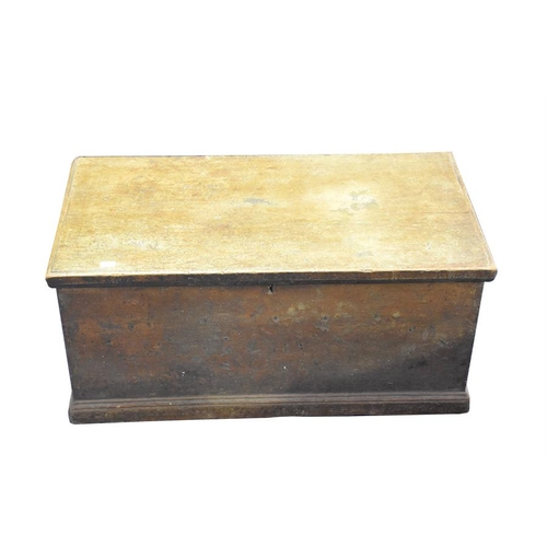 13 - A Victorian pine blanket box
 of simple form, the top opening to reveal candle tray, 81 cm wide.