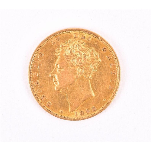 GEORGE IV, 1820-30. SOVEREIGN, 1826 Obv: Bare head left. Rev