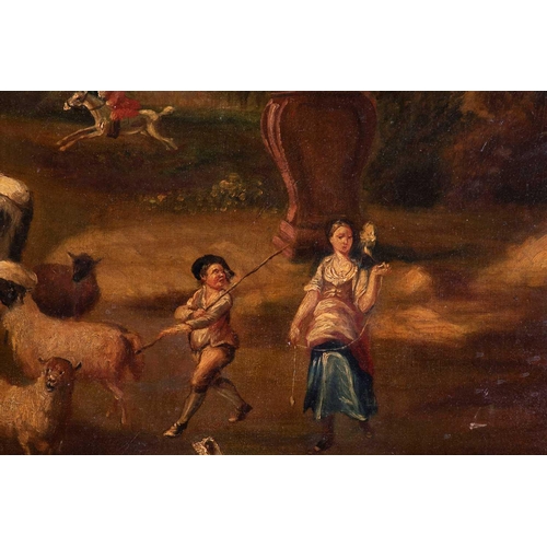 15 - Manner of Nicolaes Berchem (1620-1683) Dutch depicting shepherds with their flock and cattle in an o... 