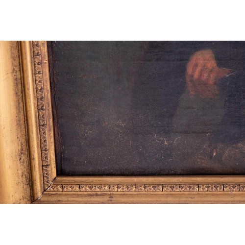 24 - American School,19th century depicting a half-lenght portrait of a gentleman, unsigned, oil on canva... 