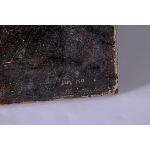 28 - Barbizon School, 19th century depicting a water mill in the forest, signed 'Diaz' and dated 1869, oi... 