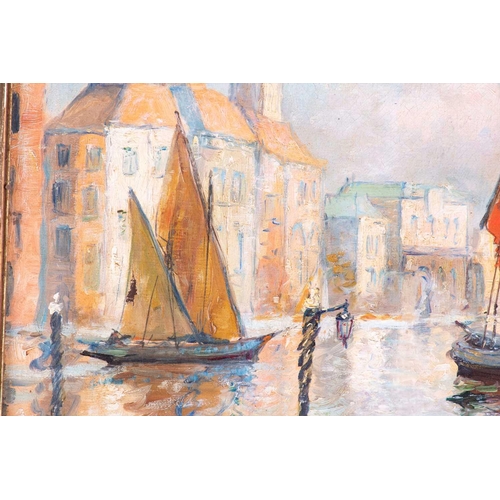 29 - Jules Monnickendam (1874-1943) Dutch depicting a view of a canal in Venice, signed lower left, oil o... 