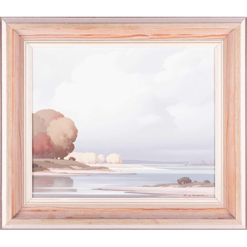 3 - † Pierre de Clausade (1910-1976) French 'Autumn on the Loire', depicting a landscape on a river delt... 