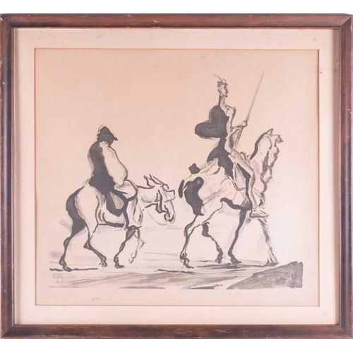 30 - After Honoré-Victorin Daumier (1808 - 1879) French Don Quixote and Sancho Panza, signed on plate, li... 