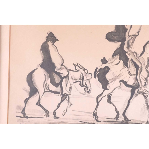 30 - After Honoré-Victorin Daumier (1808 - 1879) French Don Quixote and Sancho Panza, signed on plate, li... 