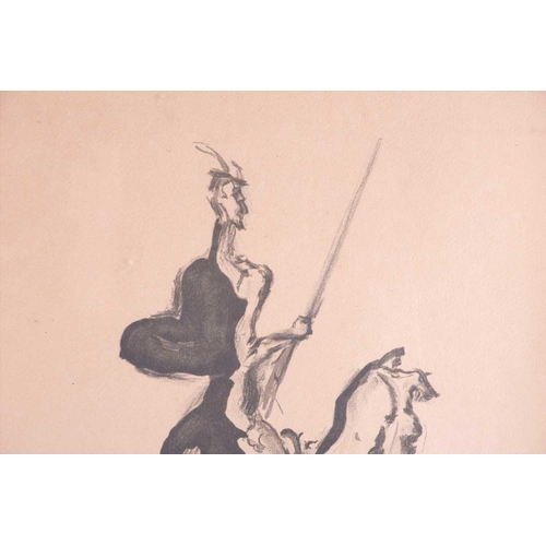 30 - After Honoré-Victorin Daumier (1808 - 1879) French Don Quixote and Sancho Panza, signed on plate, li... 