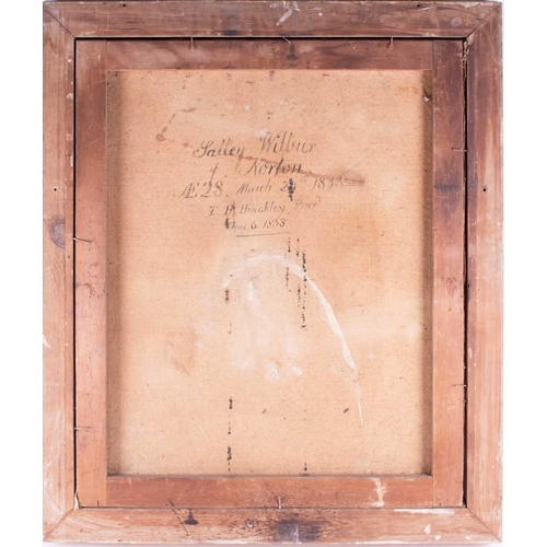 32 - Attributed to Thomas Hewer Hinckley (1813-1896) British portrait of 'Sally Wilbur of Norton', depict... 