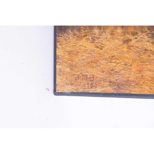 33 - American school, 20th century a pair of oil paintings depicting portraits of a thoroughbred in their... 