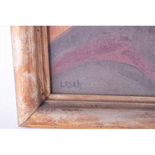 36 - Canadian school, 20th century 'The red tree', depicting a tree in an open landscape, signed 'Lesch' ... 