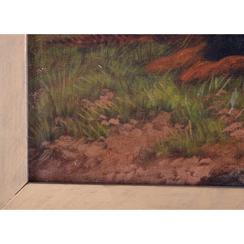 4 - Scottish school, 19th century depicting a pair of Springer Spaniels with a pheasant and a hunting ba... 