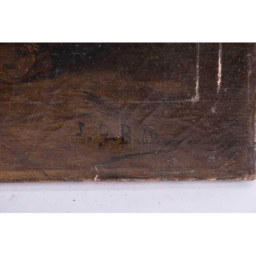 44 - Luigi Georgeo Baldero (XIX-XX) Italian depicting soldiers in a tavern, signed lower right, oil on ca... 