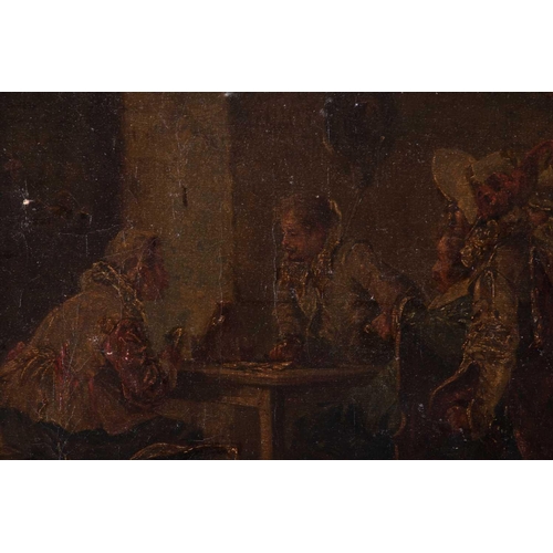 44 - Luigi Georgeo Baldero (XIX-XX) Italian depicting soldiers in a tavern, signed lower right, oil on ca... 