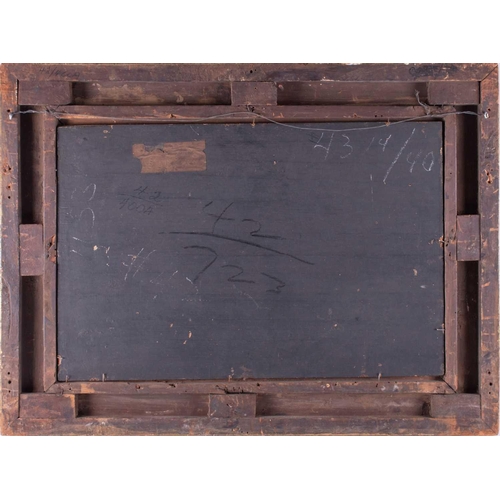 45 - English school, 19th century depicting fishermen on the shore collecting shellfish, unsigned, oil on... 