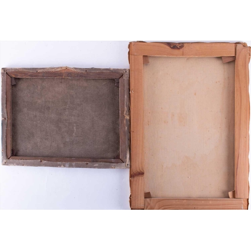 46 - English school, 20th century depicting a landscape with a moon, unsigned, oil on canvas, unframed, 3... 