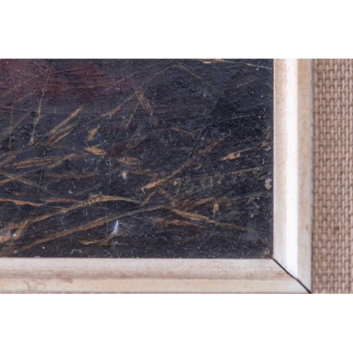 49 - English school, 19th century depicting an English Shepherd dog and her puppy both watching a hen and... 