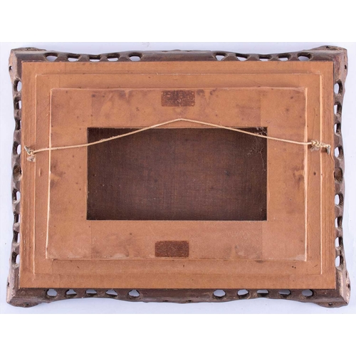 49 - English school, 19th century depicting an English Shepherd dog and her puppy both watching a hen and... 