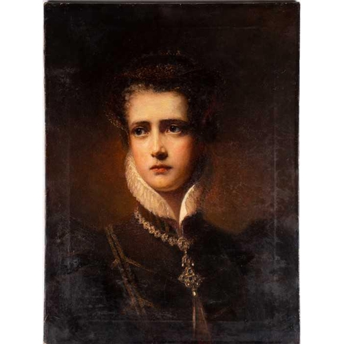 58 - Hermann Schmiechen (1855-1925) German 'Mary Hamilton' depicting a half portrait of the famous 16th c... 