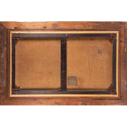 59 - Continental School (probably German), 19th century depicting peasants on a road with a river scene w... 