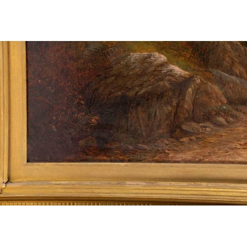 59 - Continental School (probably German), 19th century depicting peasants on a road with a river scene w... 