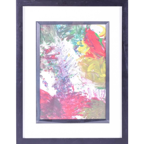 33 - 20th century, an abstract work in acrylics, 28 cm x 19 cm, glazed in a contemporary frame.
