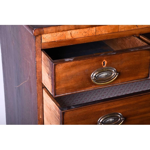 108 - A late Georgian mahogany chest of drawers, early 19th century, the top with ebony stringing, above t... 