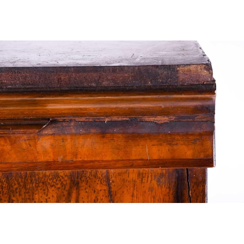 113 - A Victorian walnut Wellington chest, of small proportions and typical form, with ten figured walnut ... 