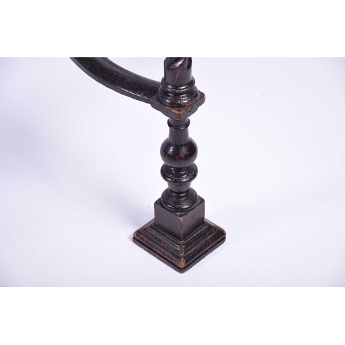 116 - An oak parquetry top table, 19th century, the square top with pronounced corners, the edge with appl... 