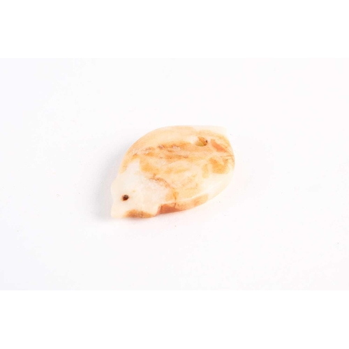 277 - A Chinese jade pendant, Song dynasty, of teardrop form, one side carved with a taotie mask, 5cmFootn... 