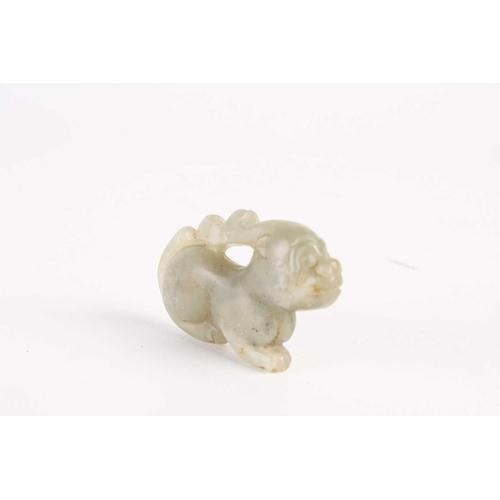 288 - A Chinese jade stag, Ming dynasty, in a recumbent pose, the stone a grey/green colour, 5cmFootnote: ... 